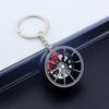 Wheel Hub Car Key Chain Fidget Toy Car Tire Brake Disc Keychain Gadget Keyring Bags Pendant 3D Alloy Model Gift Decor