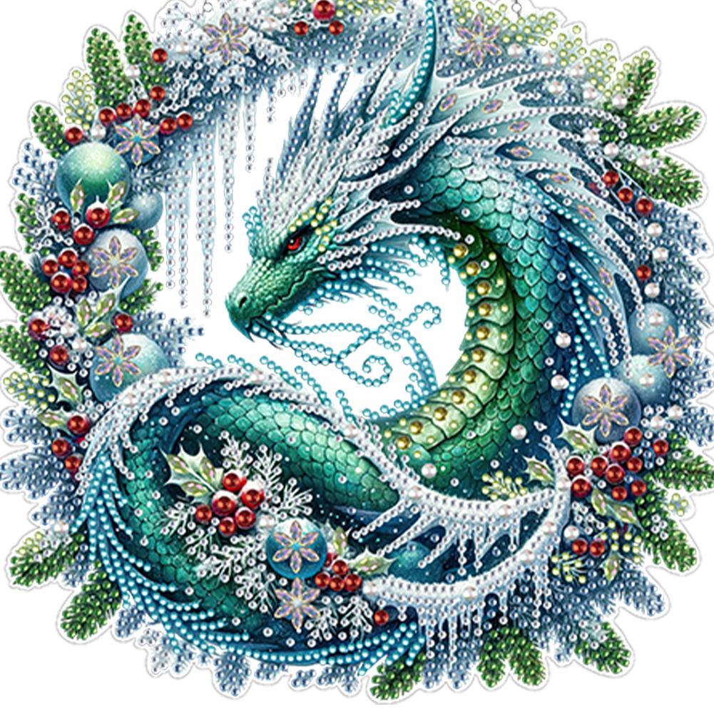 Akrylowy Specjalny Kształt Księżyc Święty Mikołaj 5D DIY Malowanie Diamentami Kropki Wisiorek Zestaw Wisiorków Diamond Art Malowanie Diamentami Ozdoby