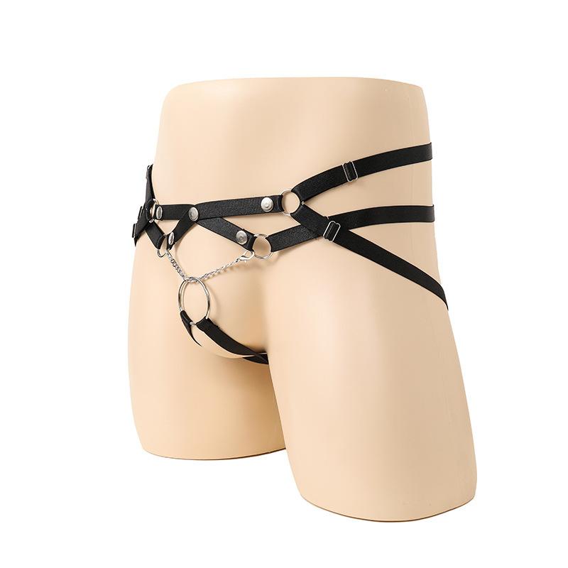 Mens Sexy Lingerie Cock Ring G-Strings O-Ring Thongs Penis Hole Exotic Underwear Low Waist Crotchless Jockstrap Strap Tanga