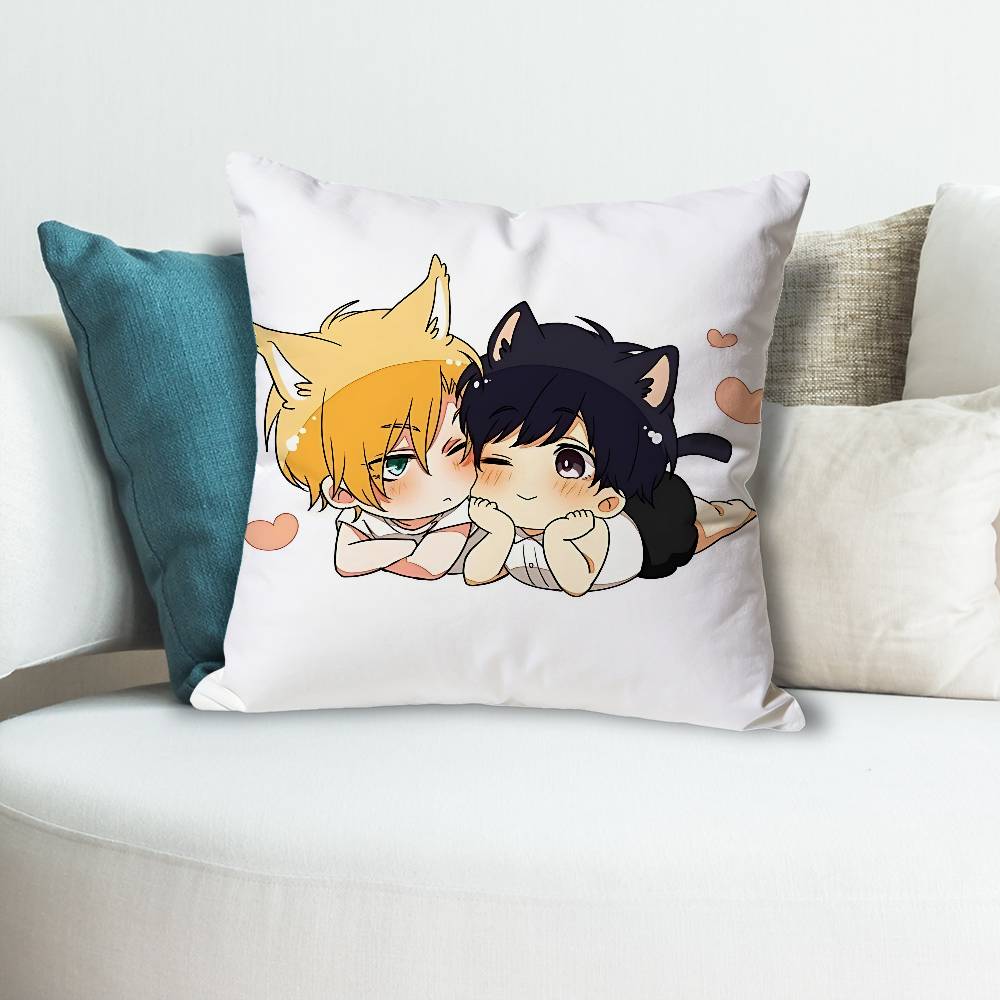 B-Banana F-Fish Ash Eiji Pillow Cases for Bedroom Living Room Sofa Home Decor Polyester Cushion Cover with Zipper