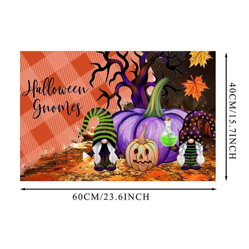 2pcs Halloween Foot Mats Ethnic Festival Decorative Floor Mats Easy To Take Care of Door Mats