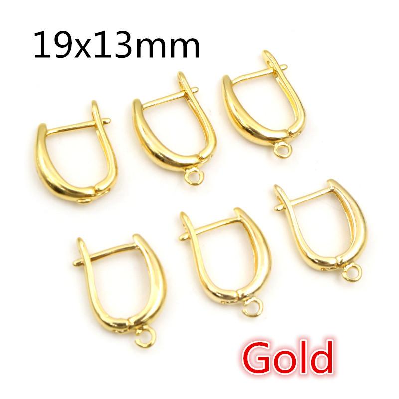 10pcs 3-Styles Gold Color French Earring Hooks Lever Back Open Loop Setting for DIY Earring Clips Clasp Jewelry Making Findings