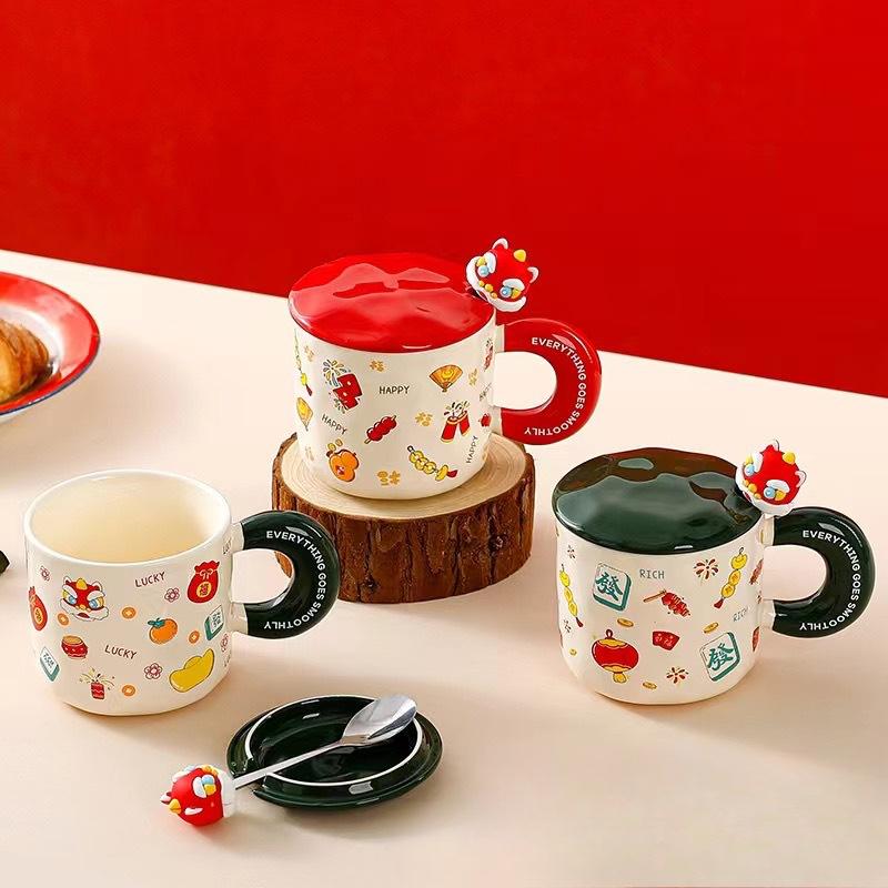 Year of The Dragon Ceramic Cup New Year Gift Souvenir Year of Dragon Mug Creative Cup Year of Dragon Gift Coffee Cup