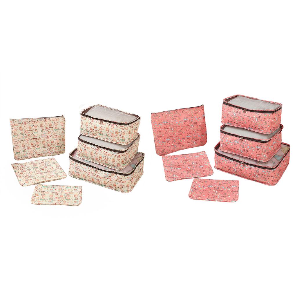 Multipurpose Packing Cubes Set of 6 Travel Organizers with Top Shoe Pouches Toiletry Bag for Easy Luggage Sorting