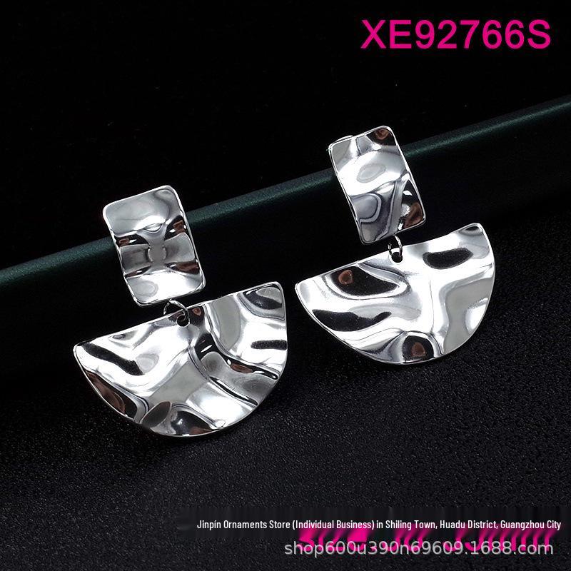 Trendy 18K Gold Plated Titanium Steel Geometric Earrings