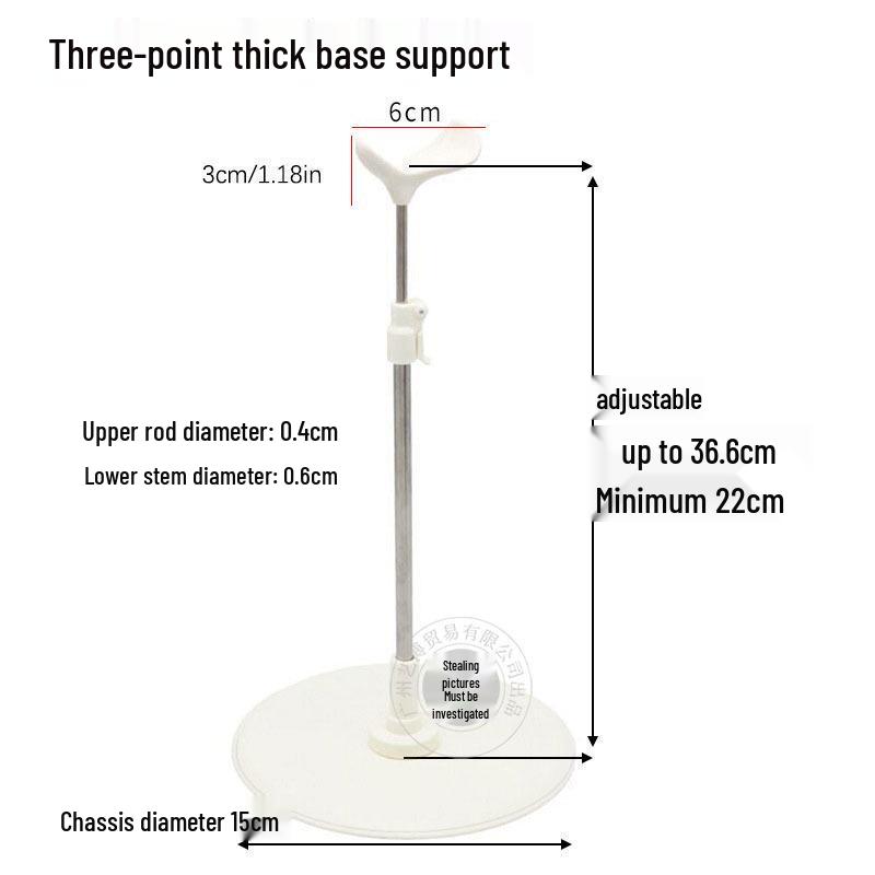 Adjustable Stainless Steel Doll Stand for 30cm to 60cm BJD Dolls with Multiple Support Points