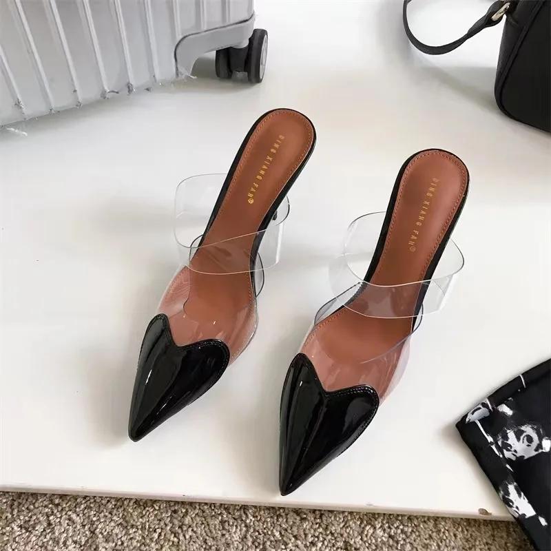 Modă Elegant Toc Înalt Pantofi Mules Papuci Femei Negru Alb Roșu Pantofi Lux Designer Pompe