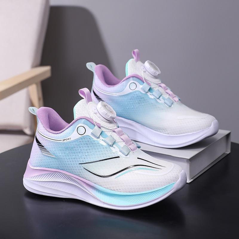 Kids' Gradient Color Rotating Buckle Sneakers Breathable Mesh Non-slip Shock Absorbing Sports Shoes