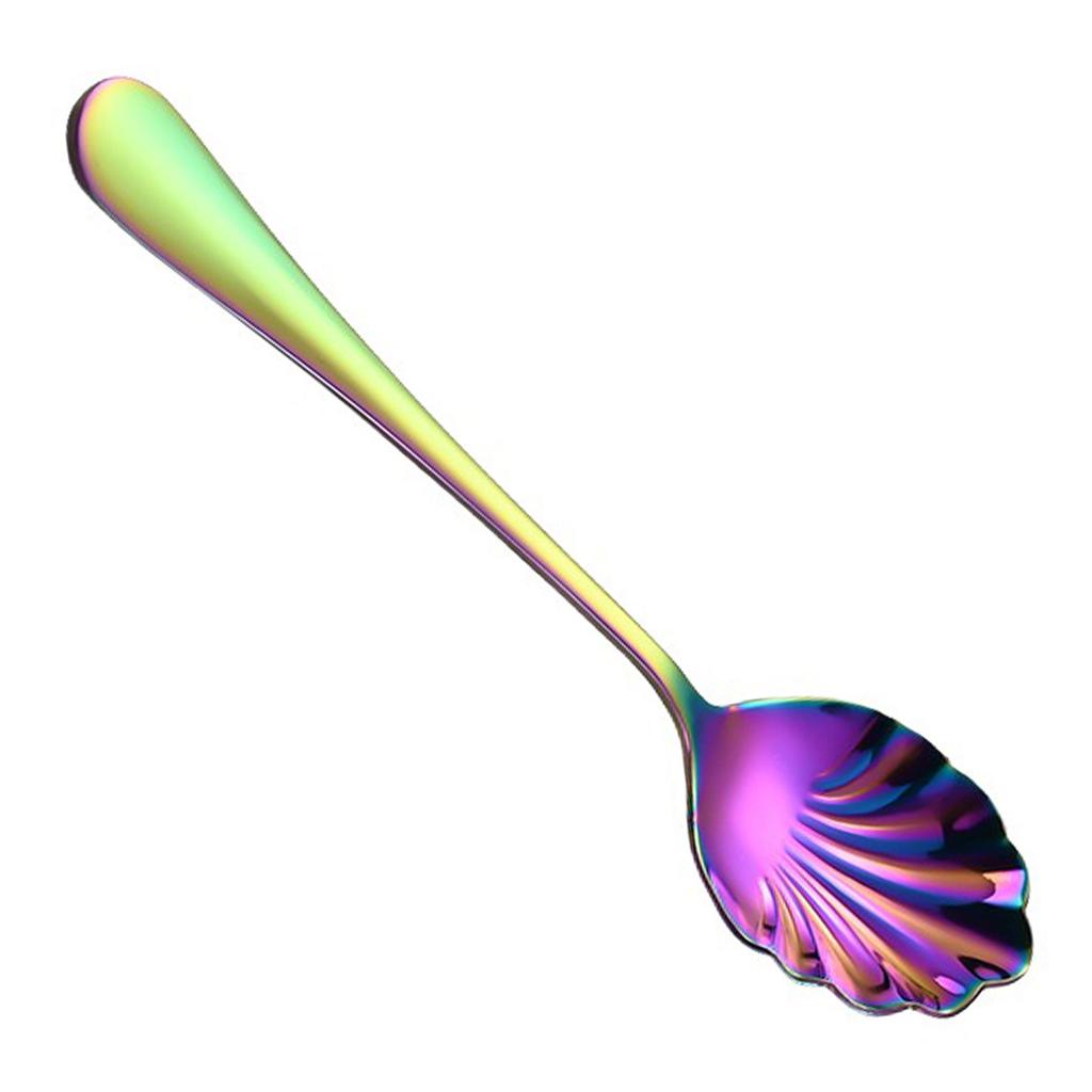 Dessert Stirring Spoon Stainless Steel Seashell Coffee Spoon Unique Design Espressos Teaspoon Set Elegant Afternoon Tea Present