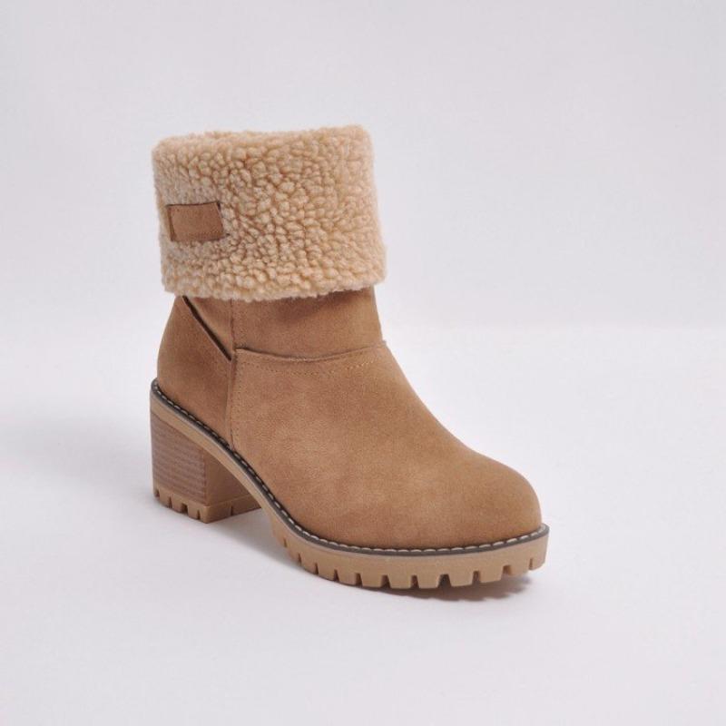 Wish winter large size medium boots lamb wool two wear cotton shoes warm snow boots women