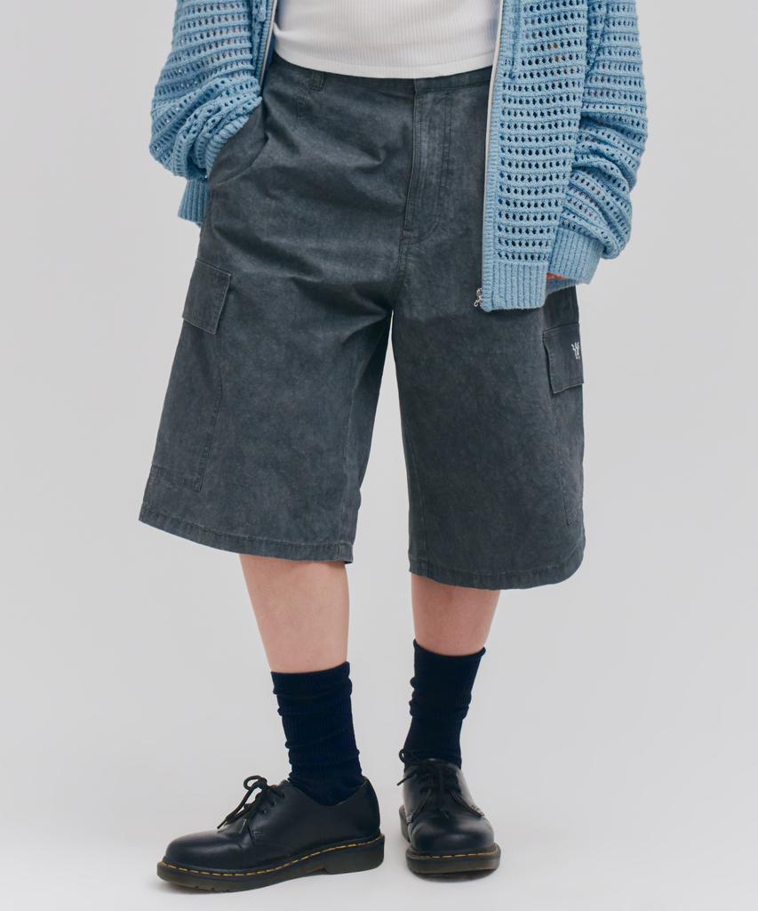 FIDO DIDO Vintage Washing Cargo Bermuda Pants Charcoal