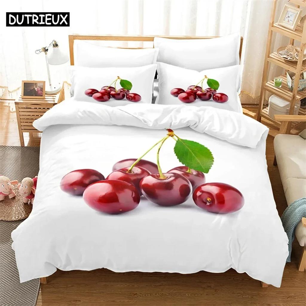 Red cherry Bedding Set Duvet Cover Set 3d Bedding Digital Printing Bed Queen Size Bedding Set Fashion Design