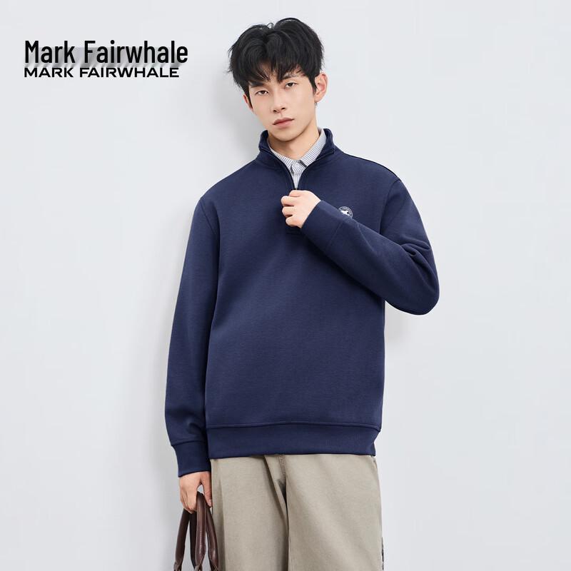 Mark Fairwhale Men's Stand Collar Thin Fleece Sweatshirt