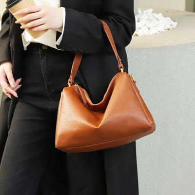 Fashion Vintage Genuine Leather Women's Top Layer Vegetable Tanned Cowhide Pillow Bag Women's Crossbody Handbag