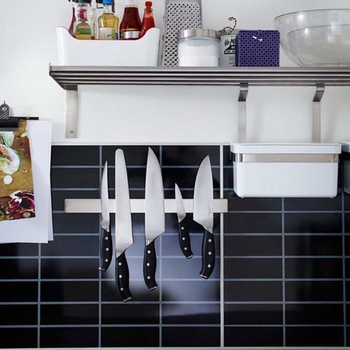 Stainless Steel Knife Magnet, Wall-Mountable, Easy to Install, 30mm Adhesive Tape for Kitchen Tools