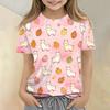 Kids Animal Print Crew Neck Short Sleeve T Shirt Casual Loose Fit Top Soft Comfortable Fabric Suitable for Everyday Wear