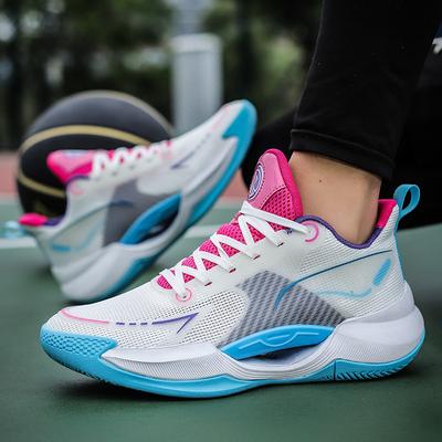Fashion Basketball Shoes for Men 2025 Mesh Breathable Wear-resistant Non-slip Sneakers Women Ultra-light Shock-absorbing Running Shoes
