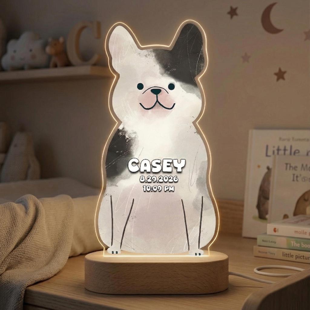 Personalized Animal Pattern Night Light Personalized Text Golden Retriever LED Design Cute Dog Themed Home Decor Souvenir Gift