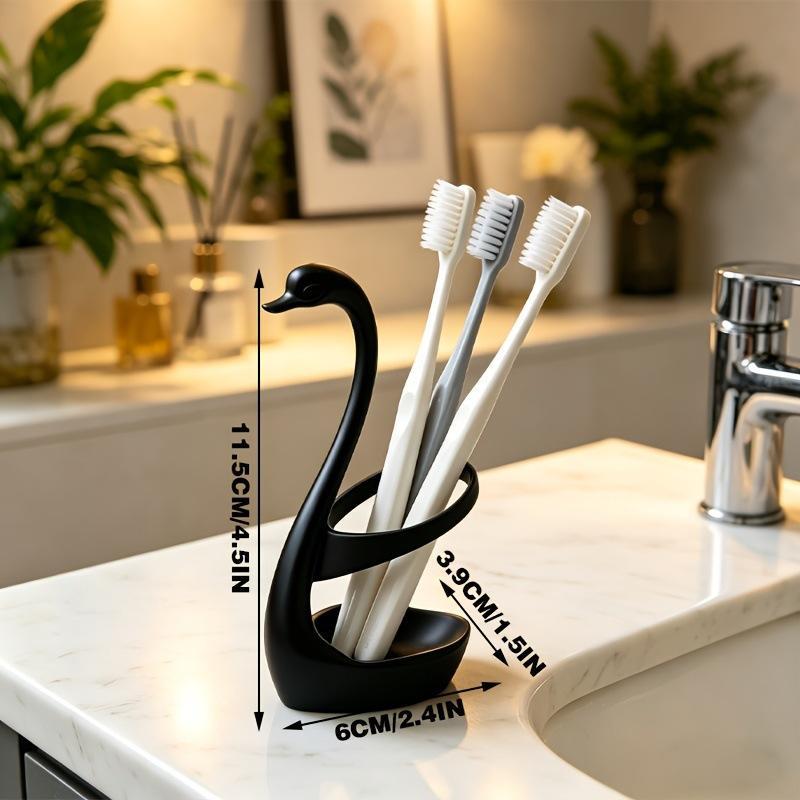 Swan Toothbrush Holder Creative Swan Shape Bathroom Storage Rack Multifunctional Drain Organizer For Bathroom Countertop