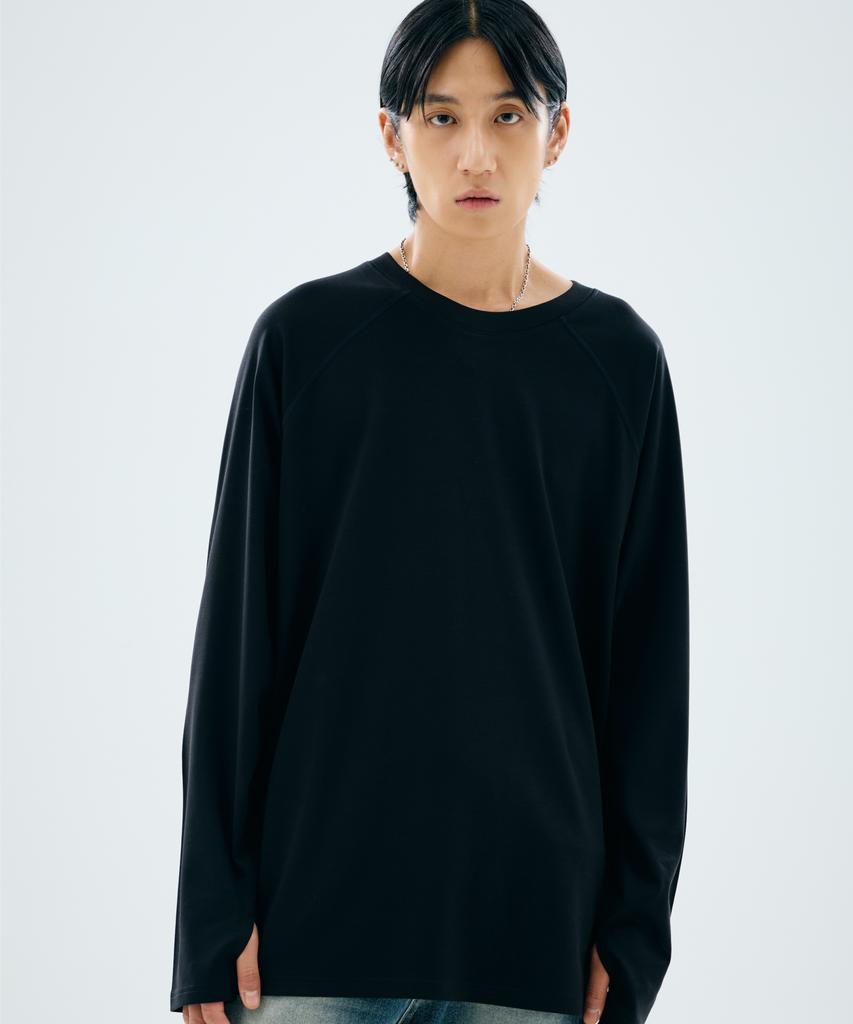Piali Supima Silket Raglan T-Shirt (Black)