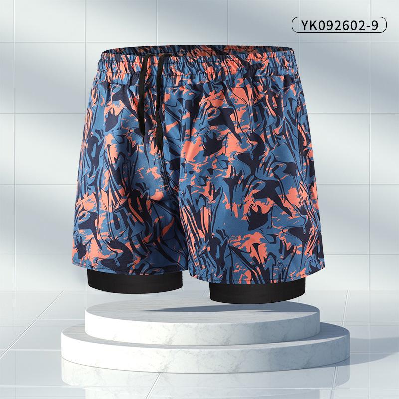 Men s Quick-Dry Double-Layer Swim Trunks - Large Size, Anti-Embarrassment Boxer Style for Hot Springs & Professional Swimming. 2XL (Recommended 145-175 lbs)
