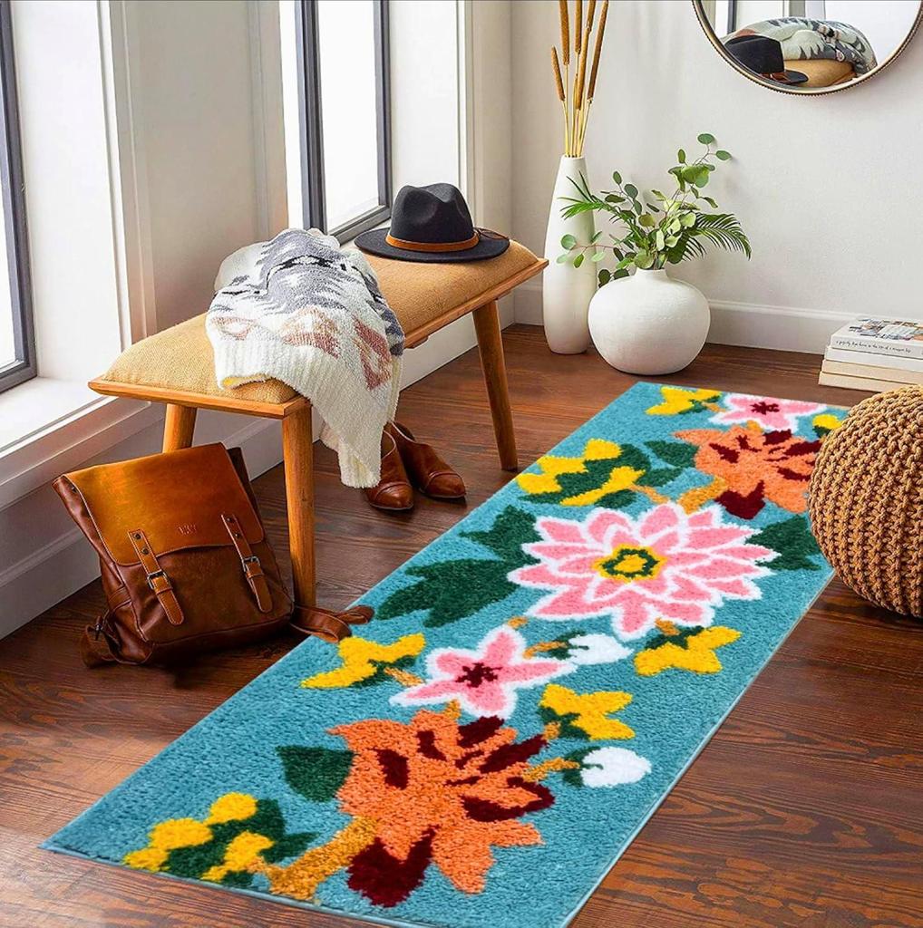 Microfibre 2000 GSM Bath Mat Super Absorbent Anti Skid Door Mats for Home/Bathroom/Bedroom/Kitchen/Floor Mat (Green)