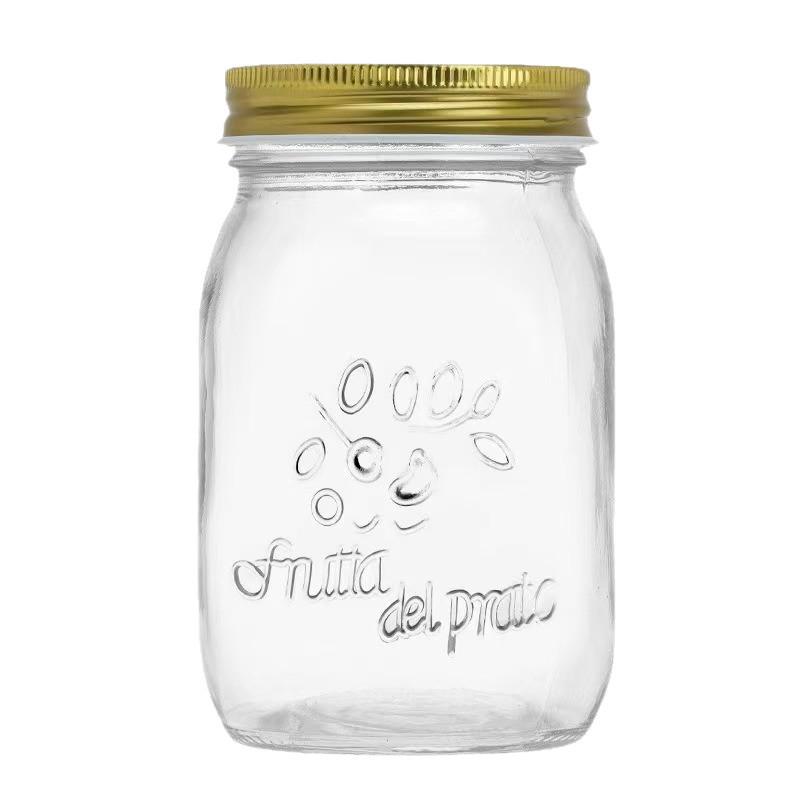 Heat-Resistant Food-Grade Glass Bottle for Honey, Jam, or Lemon Paste, Lead-Free and Airtight Sealed.