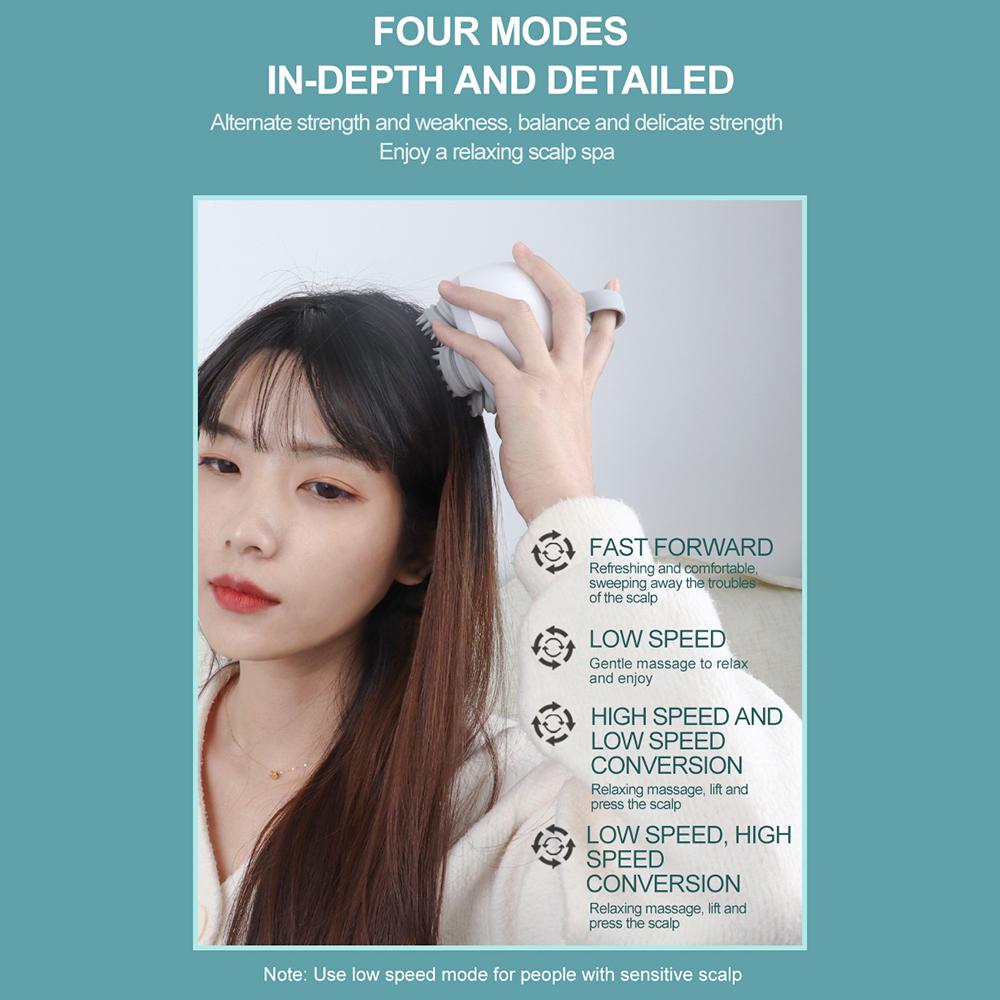 

ST-710 4 Modes Electric Scalp Massager Wet and Dry Use Head Kneading Machine Type A