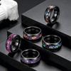 Trendy Starry Sky Amethyst Men's Stainless Steel Ring Set