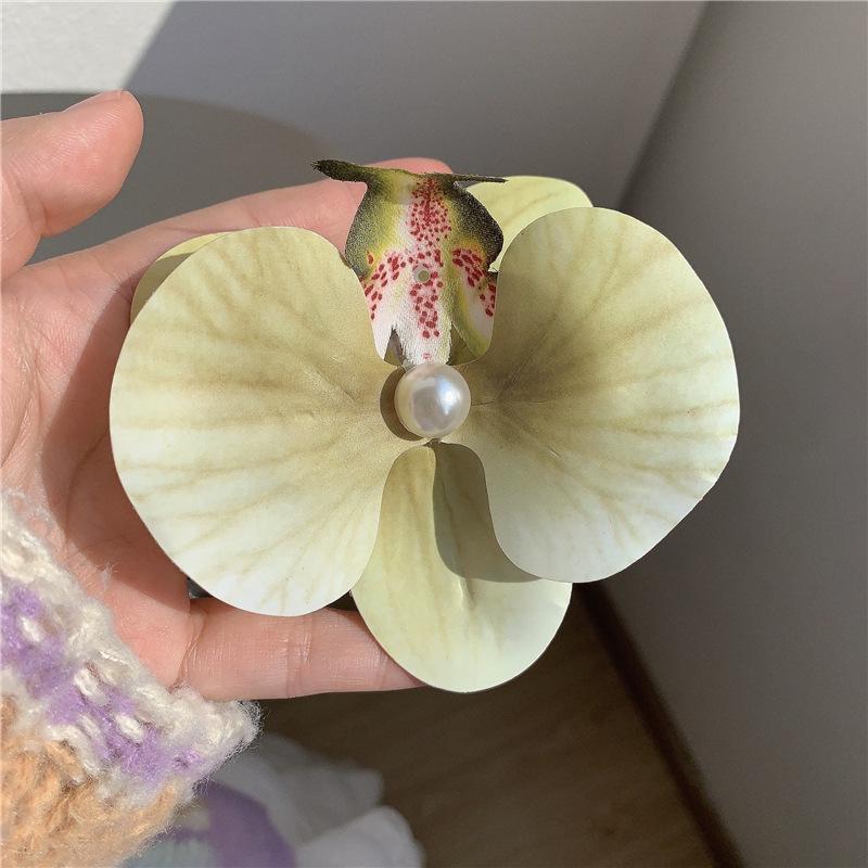 Fermaglio per capelli Phalaenopsis Rosa Dolce 2024 - Accessorio Floreale a Becchi d'Anatra da Donna per Primavera/Estate
