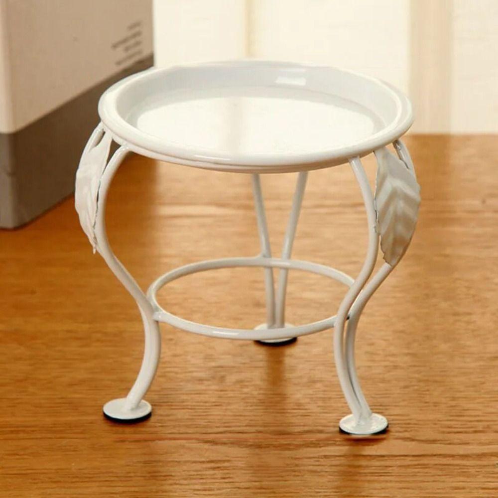Iron Art Iron Flower Rack Black Mini Flowerpot Stand Creative Three-legged Plant Stand  Balcony