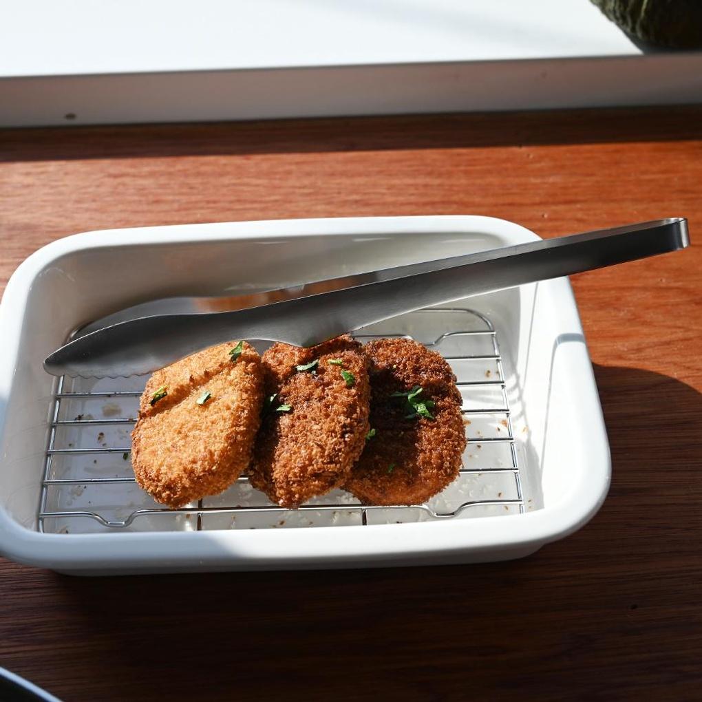 Nehmen Sie Edelstahl Fleischzange Groß 28cm