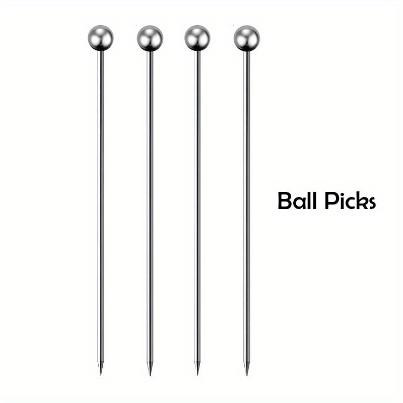 4pcs Stainless Steel Cocktail Picks Fruit Picks Cocktail Sticks For Bar Pub Club Restaurant And Home Use Drinkware Accessories