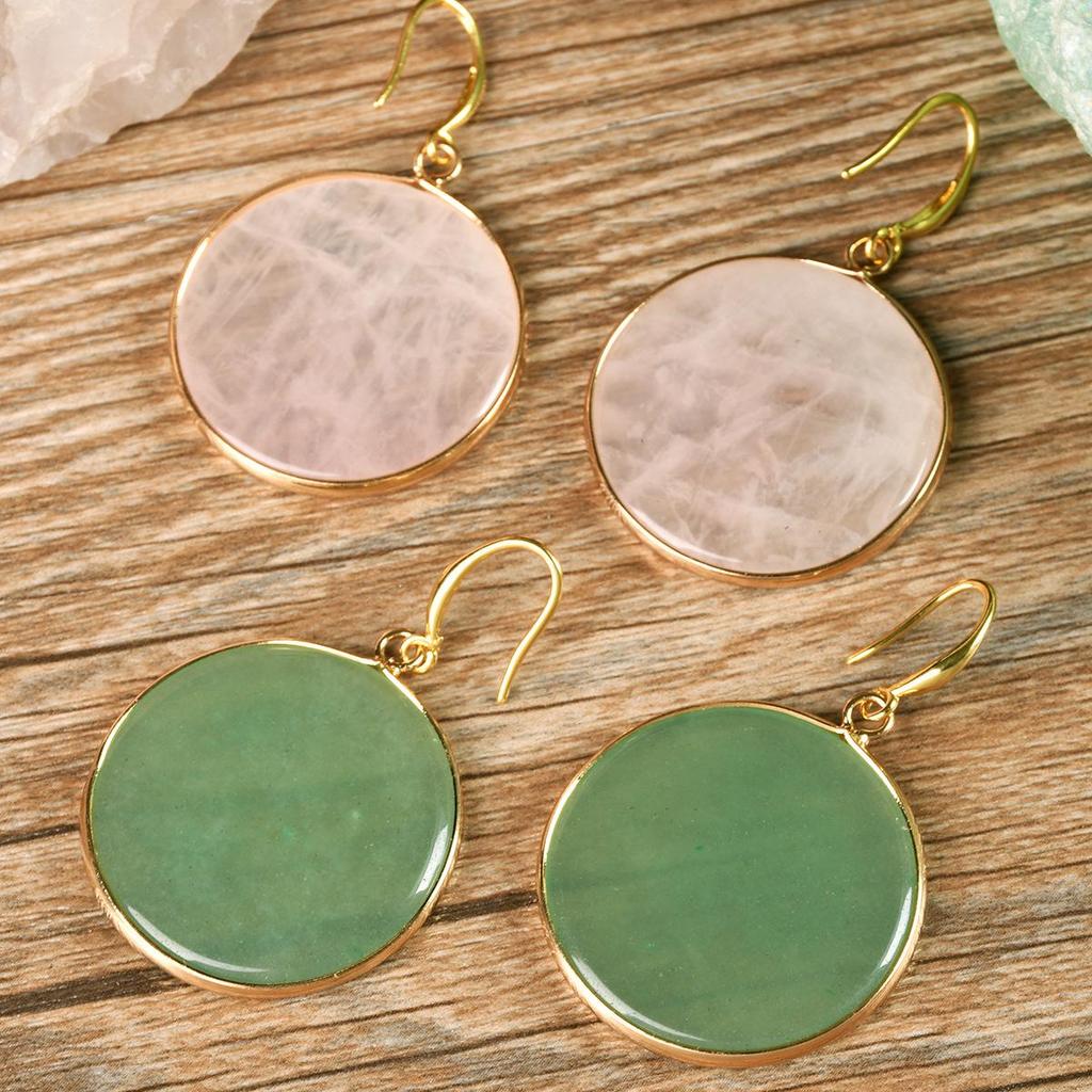Elegant Pink Crystal Dangle Earrings with Bezel Pendant - Women's High-End European & American Style Accessories.