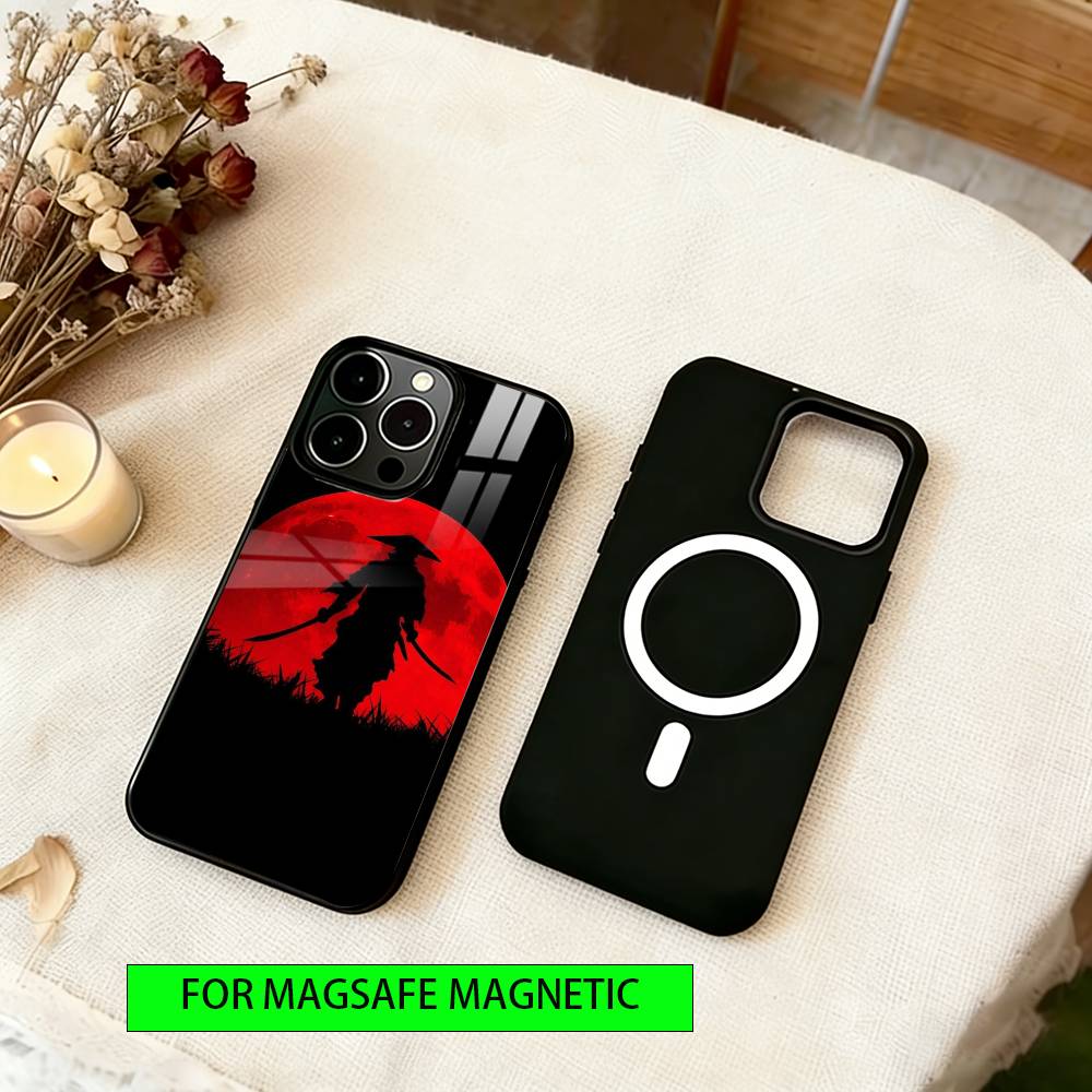 Japanese Bushido Samurai Phone Case For iPhone17,16,15,14,13,12,11 Plus,Pro Magnetic For Magsafe Wireless Charging