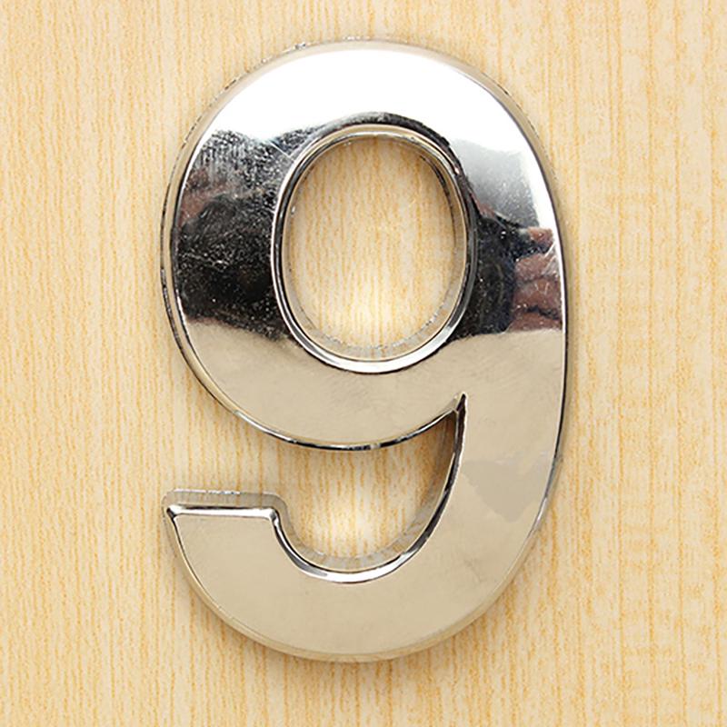 0-9 Polished Modern House Door Plaque Address Number Digit Plate Sign Christmas Decorations