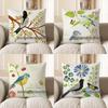 Home Decor Colorful Bird On Branch Decorative Pillow Cover Pattern Cushion Cover Suitable For Sofa Bedroom Car Pillow Cover