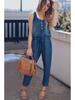 European & American Waist-Slimming Fashion Jeans Jumpsuit