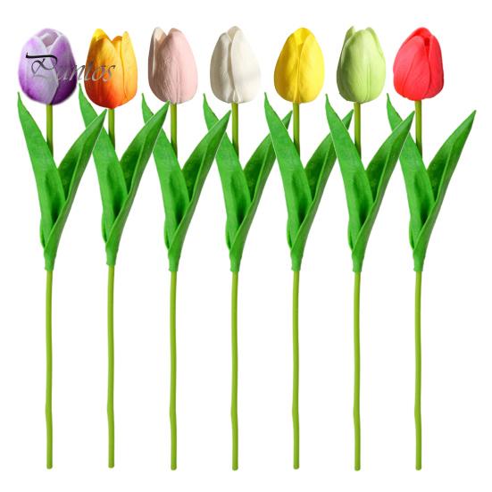 Tulipán artificial realista, reutilizable, colorido, flor falsa, para bodas, fiestas, interiores, hogar, oficina, mesa, centro de mesa, decoración con flores artificiales