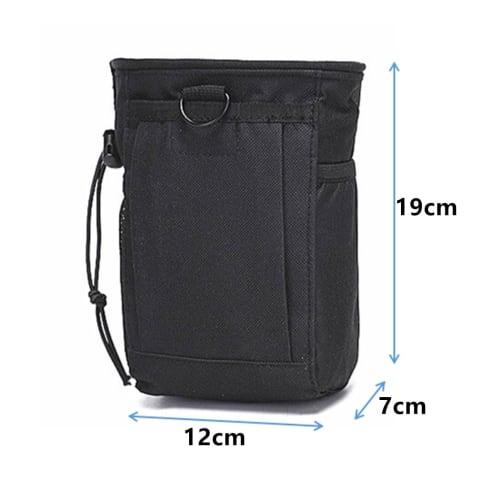 TSUCIA" Waist Pouch, Magazine Storage, Retrieval Pouch, Airsoft Dump Pouch, Military Pouch, MOLLE Compatible (Black)