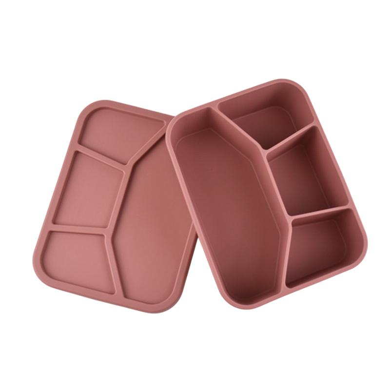 

Силиконовый ланч-бокс с 4 отделениями, герметичный, сохраняющий свежесть, контейнер для фруктов и еды, герметичный, для хранения продуктов, для микроволновой печи