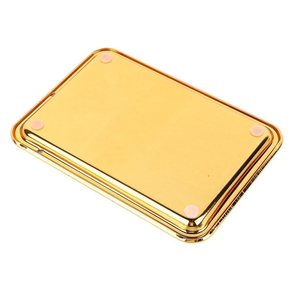 2pcs European Table Serving Tray Floral Decor Alloy Food Service Tray Light Luxury Rectangular Rectangular Serving Tray