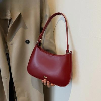 Red Underarm Shoulder Bags for Women  New Texture Leather Crossbody Bag Luxury Designer Wedding Bride Handbags Trend