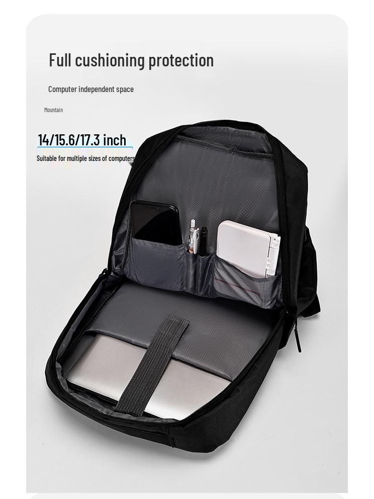 Cross-Border Business Laptop Backpack for Students - Simple, Solid Color Design