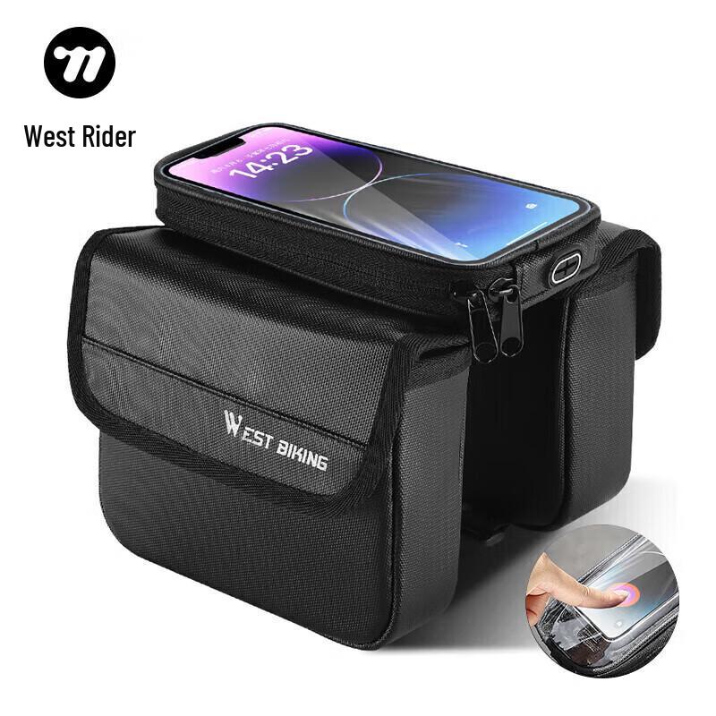 WestBiking Waterproof Bicycle Top Tube Bag with Headphone Port