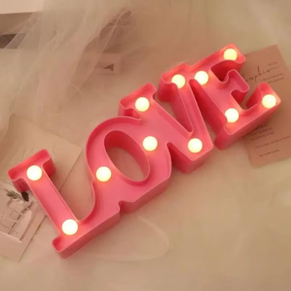 Warm Light LED Night Light Plastic Material Heart Marquee Lamp Table Lamp  Valentine's Day