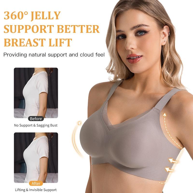 Women S No Wire Jelly Vest Style Seamless Plus Size Push Up Bra