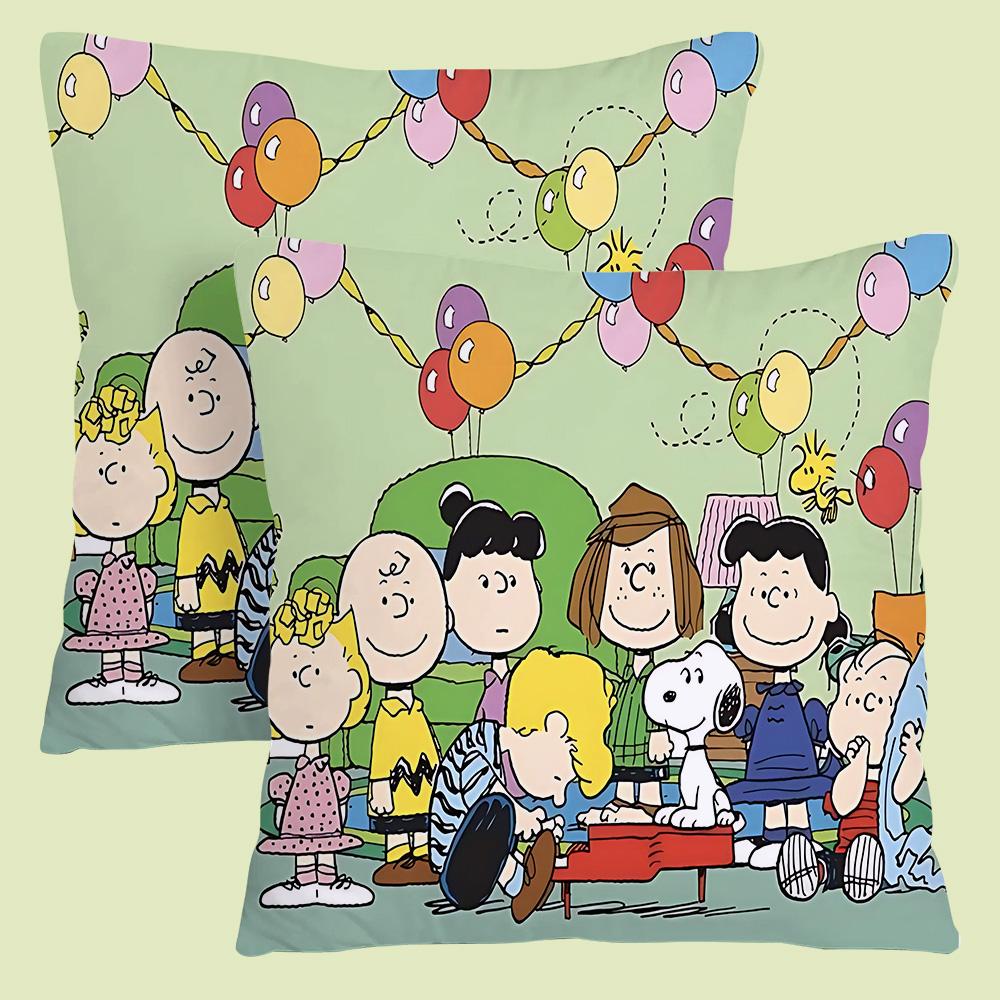 Cartoon Cute S-Snoopy Pillow Covers Cartoon Sofa Decorative Home Double-Sided Printing Short Plush Cute Cushion Cover
