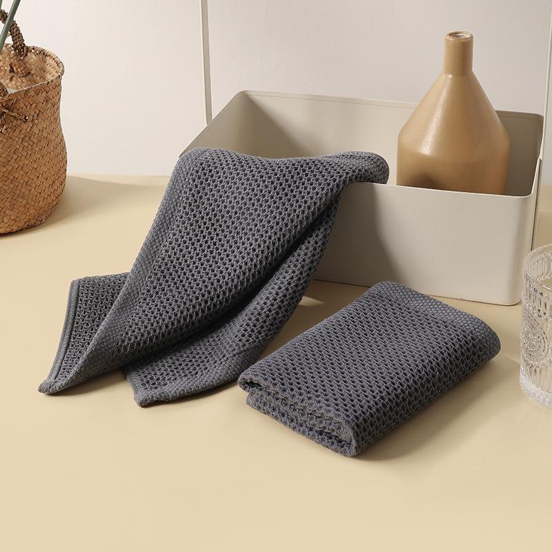 Cotton Honeycomb Absorbent Dishcloth - Non-Stick, Breathable Kitchen Towel for Washing Dishes