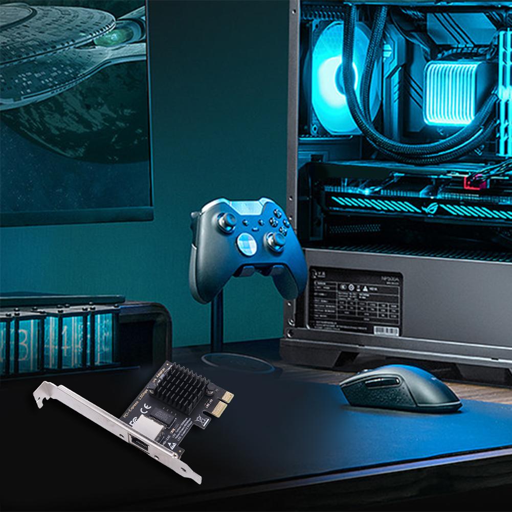 1/2/4 Port Express Ethernet LAN Adapter RJ45 NIC .25GB PCIe Network Card PCI Gigabit Ethernet Card Compatible with Windows Linux